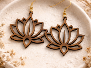 Boucles d’oreilles Lotus en bois