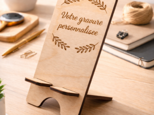 support téléphone en contreplaqué